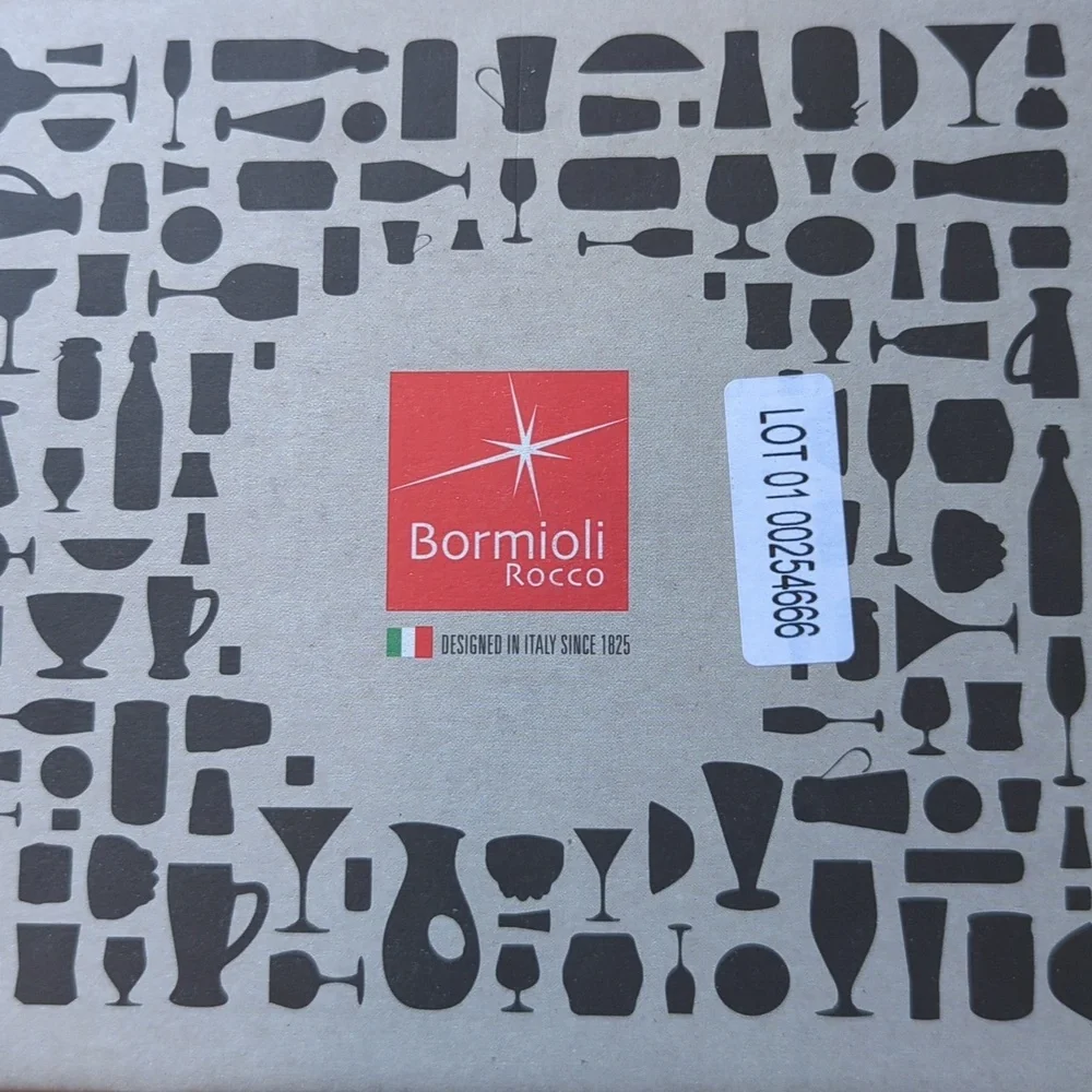 Bormioli Oslo Cappuccino Glass Cups with Silver Handles (4) NIB